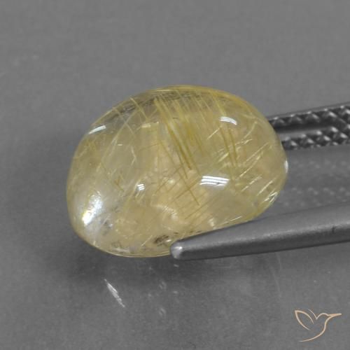 Cuarzo rutilo Amarillo claro natural de 5.62 ct, Redondo, Transparente