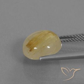 Cuarzo rutilo Dorado medio natural de 5.23 ct, Redondo, Translúcido