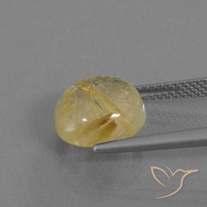 Cuarzo rutilo Amarillo terroso natural de 4.57 ct, Redondo, Transparente