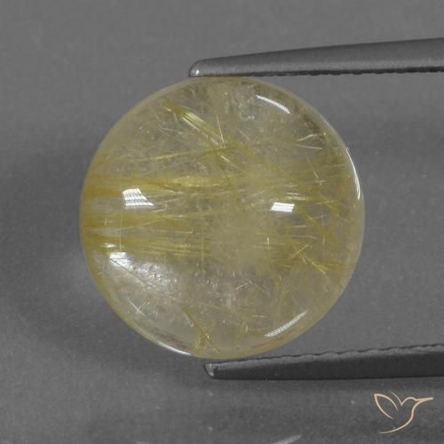 4.74ct Natural Amarillo terroso claro Cuarzo rutilo, Redondo, Transparente