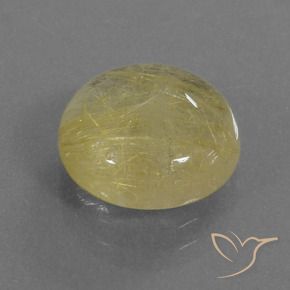 Cuarzo rutilo Amarillo terroso claro natural de 4.74 ct, Redondo, Transparente