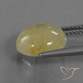 Cuarzo rutilo Amarillo terroso claro natural de 4.74 ct, Redondo, Transparente