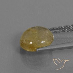 Cuarzo rutilo Amarillo terroso natural de 4.34 ct, Redondo, Transparente