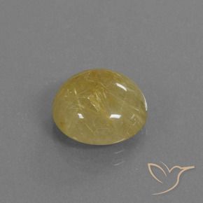 Cuarzo rutilo Amarillo dijón natural de 4.30 ct, Redondo, Translúcido