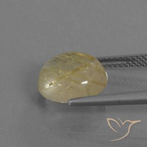 Cuarzo rutilo Amarillo pálido natural de 4.56 ct, Redondo, Transparente