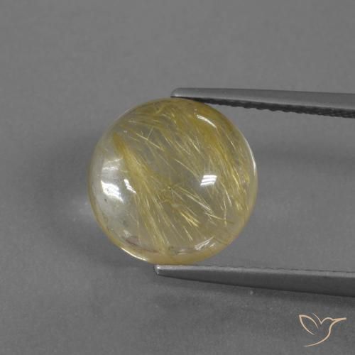 4.55ct Natural Amarillo terroso Cuarzo rutilo, Redondo, Transparente