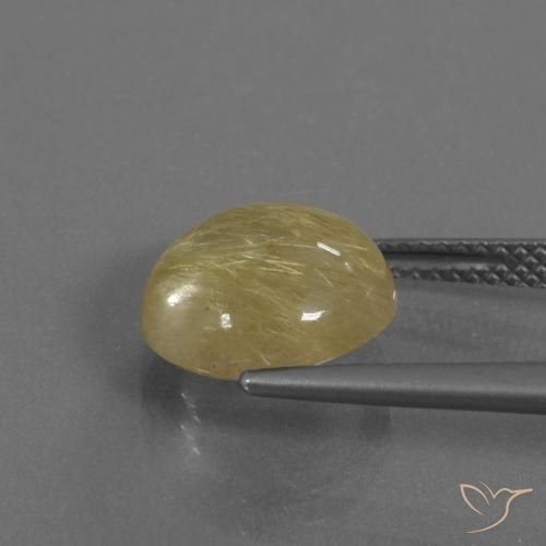 Cuarzo rutilo Amarillo terroso natural de 4.55 ct, Redondo, Transparente