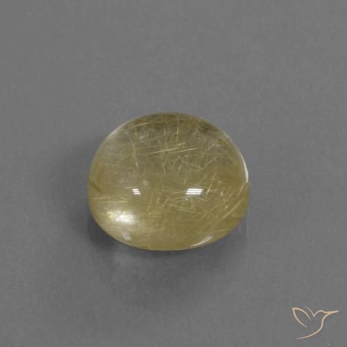 Cuarzo rutilo Amarillo terroso natural de 5.55 ct, Redondo, Transparente