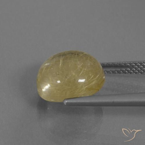 Cuarzo rutilo Amarillo terroso natural de 5.55 ct, Redondo, Transparente