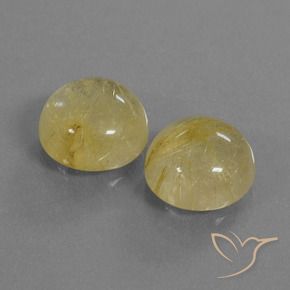 Gemas de Cuarzo rutilo Amarillo terroso natural de 10.70 ct, Redondo, Transparente