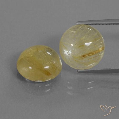8.61ctw Natural Amarillo pálido Cuarzo rutilo, Redondo, Transparente