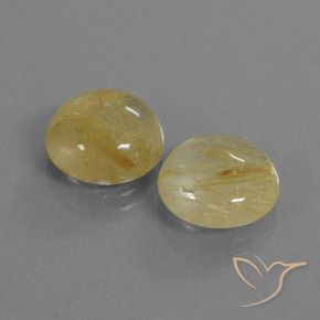 Gemas de Cuarzo rutilo Amarillo pálido natural de 8.61 ct, Redondo, Transparente
