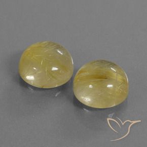 Gemas de Cuarzo rutilo Amarillo terroso natural de 11.53 ct, Redondo, Transparente
