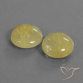 Gemas de Cuarzo rutilo Amarillo dijón muy claro natural de 8.43 ct, Redondo, Translúcido