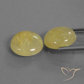 Gemas de Cuarzo rutilo Amarillo dijón muy claro natural de 8.43 ct, Redondo, Translúcido