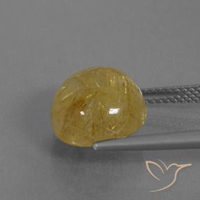 Cuarzo rutilo Amarillo dijón natural de 6.61 ct, Redondo, Translúcido