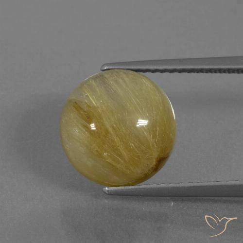 6.04ct Natural Dorado claro Cuarzo rutilo, Redondo, Translúcido