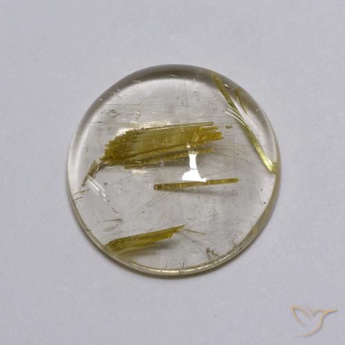 3.54ct Natural Amarillo claro Cuarzo rutilo, Redondo, Transparente