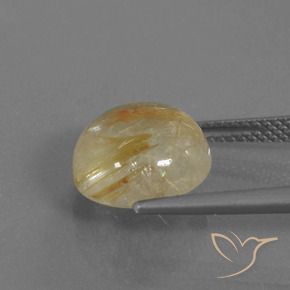 Cuarzo rutilo Marrón cálido natural de 5.53 ct, Redondo, Transparente