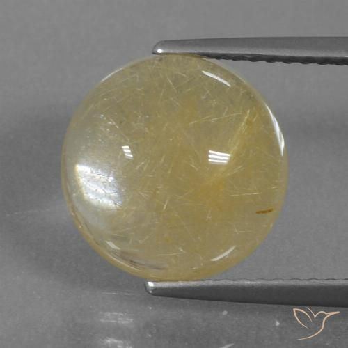 4.81ct Natural Amarillo dijón claro Cuarzo rutilo, Redondo, Transparente