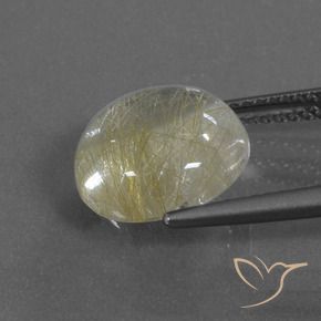Cuarzo rutilo Marrón-dorado muy claro natural de 4.89 ct, Redondo, Transparente