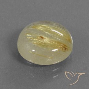 Cuarzo rutilo Amarillo terroso natural de 4.40 ct, Redondo, Transparente