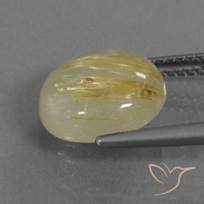 Cuarzo rutilo Amarillo terroso natural de 4.40 ct, Redondo, Transparente