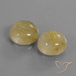 Gemas de Cuarzo rutilo Amarillo dijón natural de 11.22 ct, Redondo, Transparente