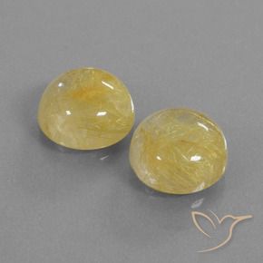 Gemas de Cuarzo rutilo Amarillo pálido natural de 10.89 ct, Redondo, Transparente