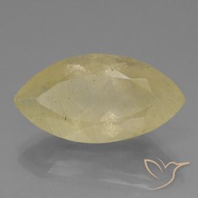 Cuarzo rutilo Amarillo dijón muy claro natural de 17.15 ct, Marquesa, Transparente