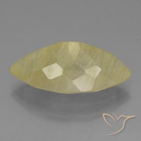 Cuarzo rutilo Amarillo dijón muy claro natural de 17.15 ct, Marquesa, Transparente
