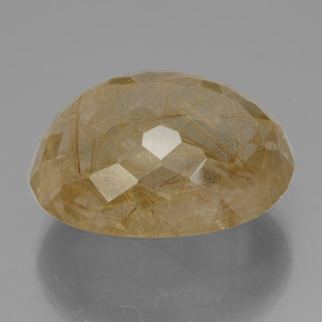 Cuarzo rutilado dorado natural de 50,97 ct, corte óvalo, transparente