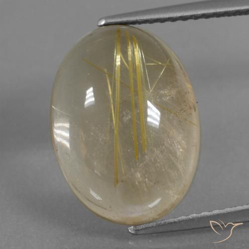8.09ct Natural Amarillo terroso Cuarzo rutilo, Ovalada, Transparente