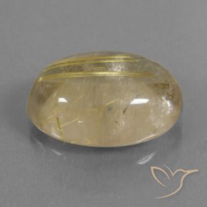 Cuarzo rutilo Amarillo terroso natural de 8.09 ct, Ovalada, Transparente