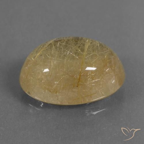 Cuarzo rutilo Marrón-dorado muy claro natural de 8.11 ct, Ovalada, Transparente