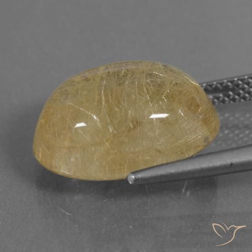 Cuarzo rutilo Marrón-dorado muy claro natural de 8.11 ct, Ovalada, Transparente