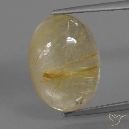 8.69ct Natural Marrón-dorado muy claro Cuarzo rutilo, Ovalada, Transparente