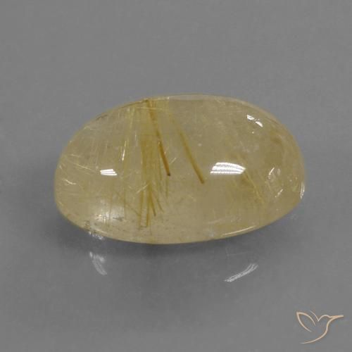 Cuarzo rutilo Marrón-dorado muy claro natural de 8.69 ct, Ovalada, Transparente
