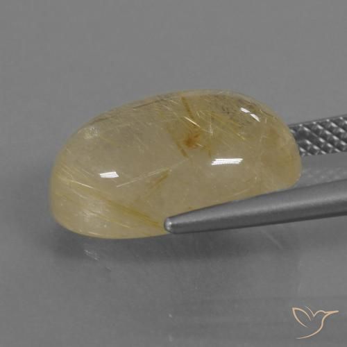 Cuarzo rutilo Marrón-dorado muy claro natural de 8.69 ct, Ovalada, Transparente