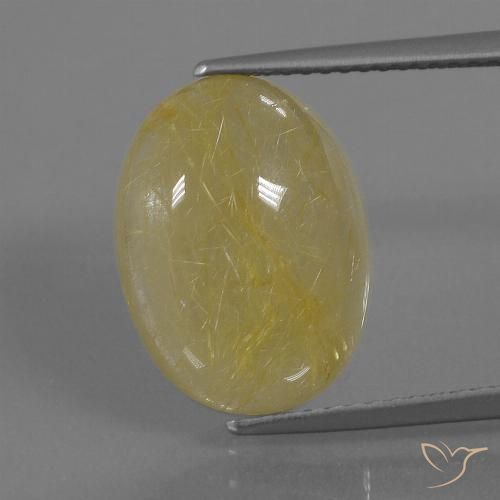 7.56ct Natural Dorado amarillento Cuarzo rutilo, Ovalada, Translúcido