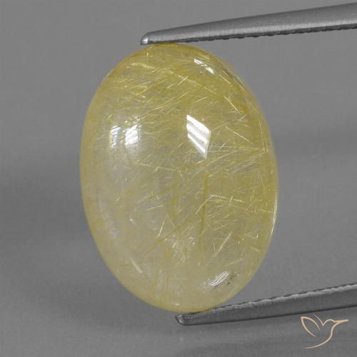 8.12ct Natural Amarillo cálido Cuarzo rutilo, Ovalada, Translúcido