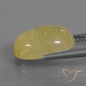 Cuarzo rutilo Amarillo cálido natural de 8.12 ct, Ovalada, Translúcido