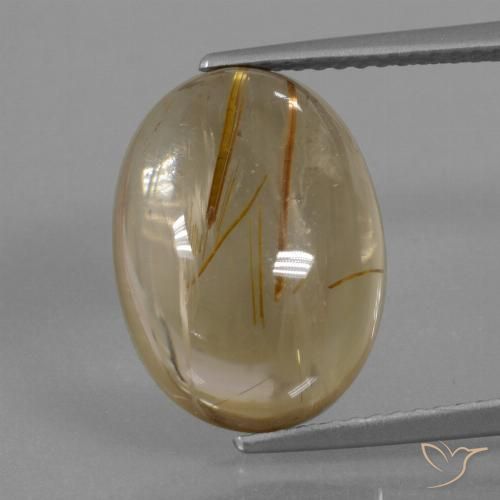 7.85ct Natural Marrón-dorado muy claro Cuarzo rutilo, Ovalada, Transparente