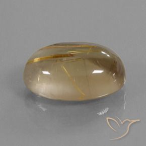 Cuarzo rutilo Marrón-dorado muy claro natural de 7.85 ct, Ovalada, Transparente