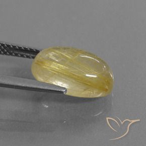 Cuarzo rutilo Amarillo terroso natural de 3.91 ct, Ovalada, Transparente