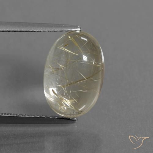 5.41ct Natural Amarillo pálido Cuarzo rutilo, Ovalada, Transparente