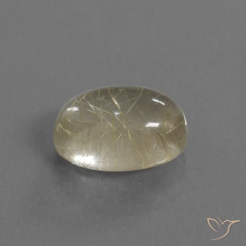 Cuarzo rutilo Amarillo pálido natural de 5.41 ct, Ovalada, Transparente