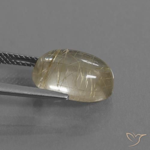 Cuarzo rutilo Amarillo pálido natural de 5.41 ct, Ovalada, Transparente