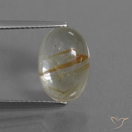 4.92ct Natural Amarillo claro Cuarzo rutilo, Ovalada, Transparente