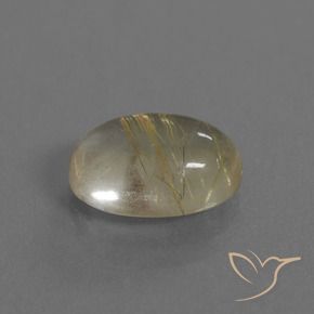 Cuarzo rutilo Amarillo claro natural de 4.92 ct, Ovalada, Transparente